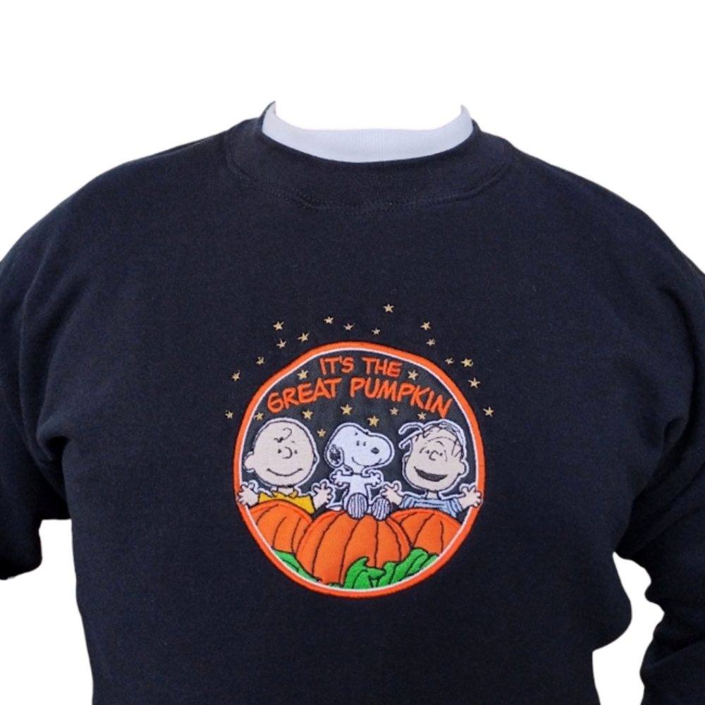 *RARE* Vintage Fall 90's Y2K Peanuts, The Great Pumpkin Unisex Sweatshirt Size L - Picture 3 of 9